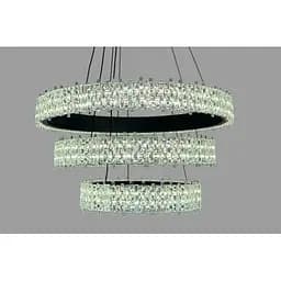 Люстра підвісна Linisoln 1535-50x40x30 BK метал, акрил, круги 50-40-30 см, LED-стрічка, 80 Вт - мініатюра 3