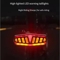 Велоліхтар із зазначенням поворотів акумуляторний red+yellow ЗУ Type-C FY-1828 - мініатюра 5