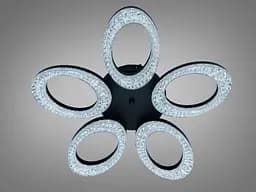 Сучасна стельова LED люстра Diasha 5607/5BK чорна з пультом 53W 56 см до 16 м2 - мініатюра 3