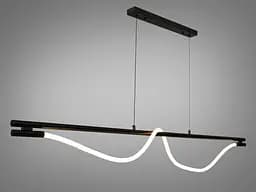 Люстра стельова LED Diasha 9609-L1600BK Шланг, 20W, чорна, регульована висота, сучасний стиль для коридору, вітальні, спальні - мініатюра 2