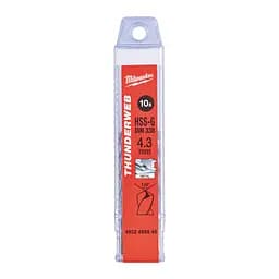 Свердло по металу THUNDERWEB HSS-G MILWAUKEE DIN338, діаметр 4,3х80х47мм, (10шт), пластикова коробка