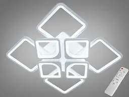 Стельова LED-люстра Diasha H8060/4+4WH 135W, 60x60x14 см, 3 кольори світла, біла - мініатюра 2