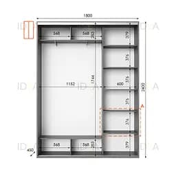 Шафа-купе Idea серія 1 180 x 45 x 240 см Венге темний - мініатюра 2
