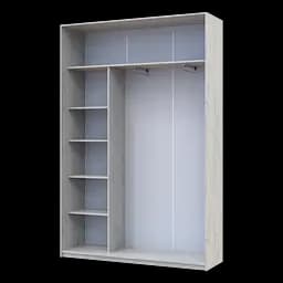 Шафа купе Сіті Лайт Слім Біле Дерево Скло Чорне 150х45х225 (44900300) - мініатюра 2
