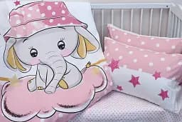 Комплект постільної білизни в ліжечко Tag Tekstil Sweet sleeper pink для немовлят Слоненя (рожевий) - мініатюра 2