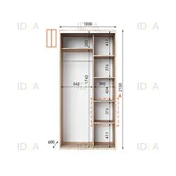 Шафа-купе Idea серія 5 100 x 60 x 210 см Дуб сонома Дзеркало - мініатюра 2
