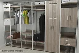 Шафа Гардероб Уні секція 7 серії Конект Ferrum-decor 220x60x50см Білий метал ДСП Дуб Сонома Трюфель 16 мм (FRD-104570) - мініатюра 6