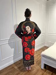 Кімоно жіноче з плюшевого велюру Red Camellia 29454 XL - мініатюра 2