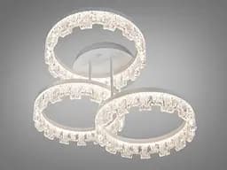 Сучасна стельова LED-люстра Diasha MX78204/3WH 90W, три кільця, 3 режими світла, 52 см - мініатюра 2