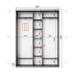 Шафа-купе Idea серія 2 180 x 45 x 240 см Венге темний Дзеркало - мініатюра 2