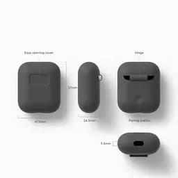 Чохол Elago Silicone Dark Grey для AirPods темно-сірий (EAPSC-DGY) - мініатюра 4