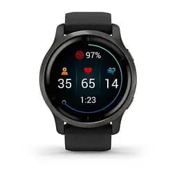 Смарт-годинник Garmin Venu 2 Slate Stainless Steel Bezel with Black Case and Silicone Band (010-02430-11/01) - мініатюра 2