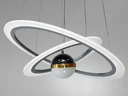 Стельова люстра LED Diasha 2391-600+400GR 85W, сіра, для кафе, вітальні, спальні - мініатюра 2