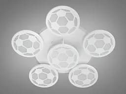 Люстра стельова LED Diasha 8065/5+1WH, 105W, 3200K-6500K, білий акрил, сучасний стиль для дитячої, коридору, кафе - мініатюра 4