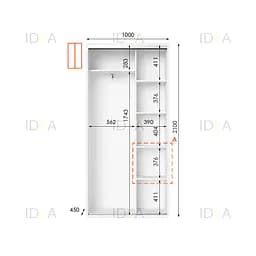 Шафа-купе Idea серія 5 100 x 45 x 210 см Білий - мініатюра 2