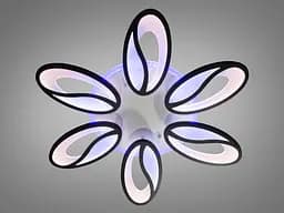 Люстра стельова LED Diasha 8090/6BK, 105W, 4100K, чорний метал, сучасний стиль, диммер, для дому - мініатюра 2