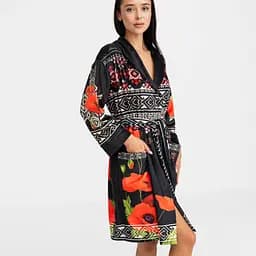 Халат жіночий з плюшевого велюру ексклюзивний National 18283 L-XL - мініатюра 6