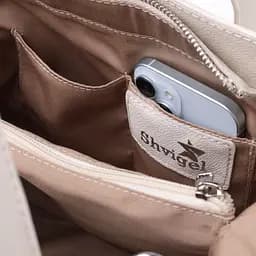 Ділова жіноча сумка з двома ручками з натуральної шкіри Shvigel 22830 бежева - мініатюра 8