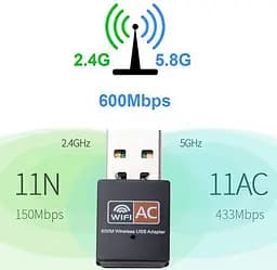 USB Wi-Fi адаптер PIX-LINK LVUAC09, 2.4-5ГГц, 802.11ас, 600Mbps - мініатюра 2