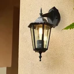 Настінний ретро-ліхтар Lumiled Bellis, чорний мат, спрямований вниз - мініатюра 7
