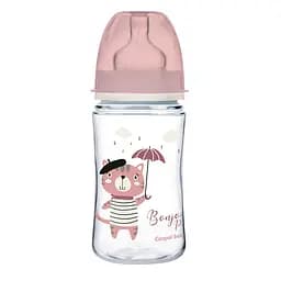 Антиколікова пляшечка Canpol Babies Easystart Bonjour Paris, з широким отвором, 240 мл, рожевий (35/232_pin) - мініатюра 1