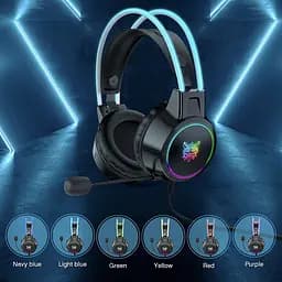 Ігрові провідні навушники Onikuma X15 Pro з висувним мікрофоном, шумозаглушенням і LED підсвічуванням Чорний - мініатюра 6