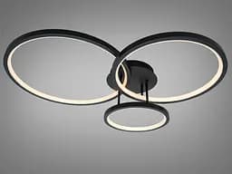 Мінімалістична LED-люстра для вітальні Diasha 2556BK dimmer, 84 W, пульт, 67x84 см - мініатюра 3