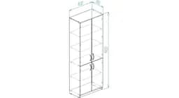 Шафа Анжело Ferrum-decor 5 полиць 4 двері 1900x800x380 ДСП Дуб Сонома Трюфель 16 мм (FRD-105059) - мініатюра 3