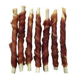 Лакомство для собак Lucky star белый сырный батончик в оболочке из утиного мяса 12 см 200 г (DM012S)