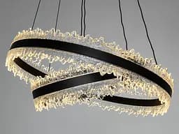 LED-люстра для вітальні Diasha D8751-600+400BK, чорна, 140W, 7700 lm - мініатюра 4