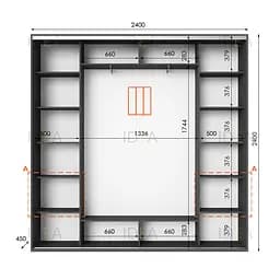 Шафа-купе Idea серія 4 240 x 45 x 240 см Антрацит - мініатюра 2