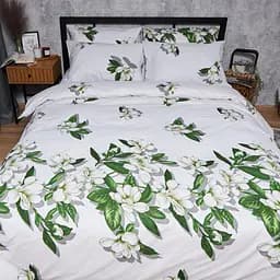 Комплект постільної білизни Moon&Star Бязь Gold Люкс Wisteria White Полуторний Євро 160х220 наволочки 2х40х60 - мініатюра 4