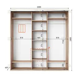 Шафа-купе Idea серія 2 230 x 60 x 240 см Дуб сонома Дзеркало - мініатюра 2