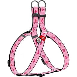Шлея для собак Waudog Nylon Чудо-жінка 1, анатомічна, з QR паспортом, 28-40х1 см, рожева (0710-2015)