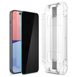 Захисне скло антишпигун Spigen Glass tR EZ Fit Privacy Transparency для iPhone 16 Plus | 15 Plus (2 шт.) (AGL06885) - мініатюра 4