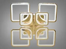 Люстра стельова LED Diasha 8060/4+4G, 190W, 3200K-6500K, золото, сучасний стиль для дому - мініатюра 5