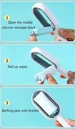 Щітка для тварин Pet Gravity Pet Grooming Comb 4в1 для сухого та вологого вичісування собак та котів рожевий - мініатюра 4