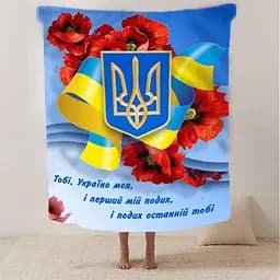 Плед плюшевий 3D патріотичний Україно моя 160х200 см - мініатюра 2