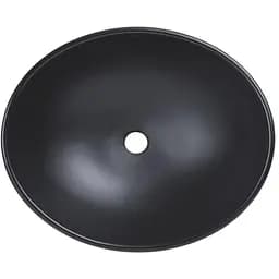 Раковина накладная Qtap Dove 415x340x140 мм, Matt Black, овальная, без донного клапана QT06116062AMB