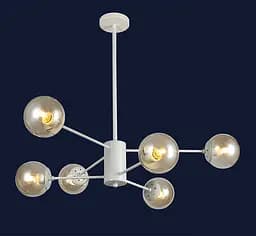 Люстра стельова LED Levistella 7526033-6 WH+BR, E27, 6 плафонов, білий і коричневий, сучасний дизайн - мініатюра 2