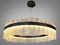 Стельова люстра LED Diasha 817/800PB 817, 190W, чорний кришталь, регульована висота, для вітальні, коридору, спальні - мініатюра 2