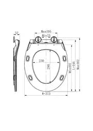 Сидіння для унітаза EUR TS-4569 дюропластове, Soft Close, метал.кріпл. - мініатюра 4