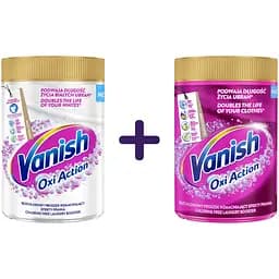 Набір: відбілювач Vanish Oxi Action Кришталева білизна 625 г + плямовивідник Vanish Oxi Action 625 г