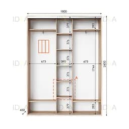 Шафа-купе Idea серія 2 180 x 45 x 240 см Дуб сонома - мініатюра 2