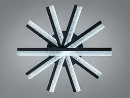 LED-люстра Diasha MX3068/5BK 70W, 5 світлових планок, 3 кольори світла, Ø61 см, настінний вимикач - мініатюра 3