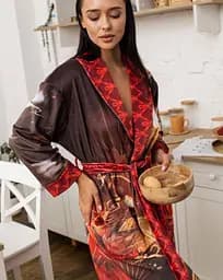 Халат жіночий з плюшевого велюру ексклюзивний Japan 18332 2XL-3XL - мініатюра 2