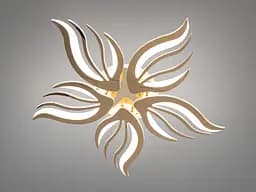 Стельова LED люстра для спальні та вітальні Diasha 2527/5G золото 75 см 78W з пультом - мініатюра 2