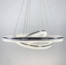 Біла LED люстра на 3 кільця з хромованою смужкою Line.F A 55060/3P WH+CR - мініатюра 4