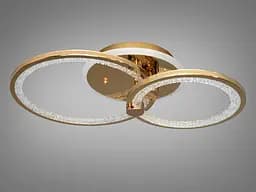Стильна стельова LED-люстра для спальні Diasha 8180/2G LED 3color dimmer - золотий, 55 Вт, 33x53 см - мініатюра 7