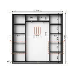 Шафа-купе Idea серія 7 210 x 45 x 210 см Антрацит - мініатюра 2